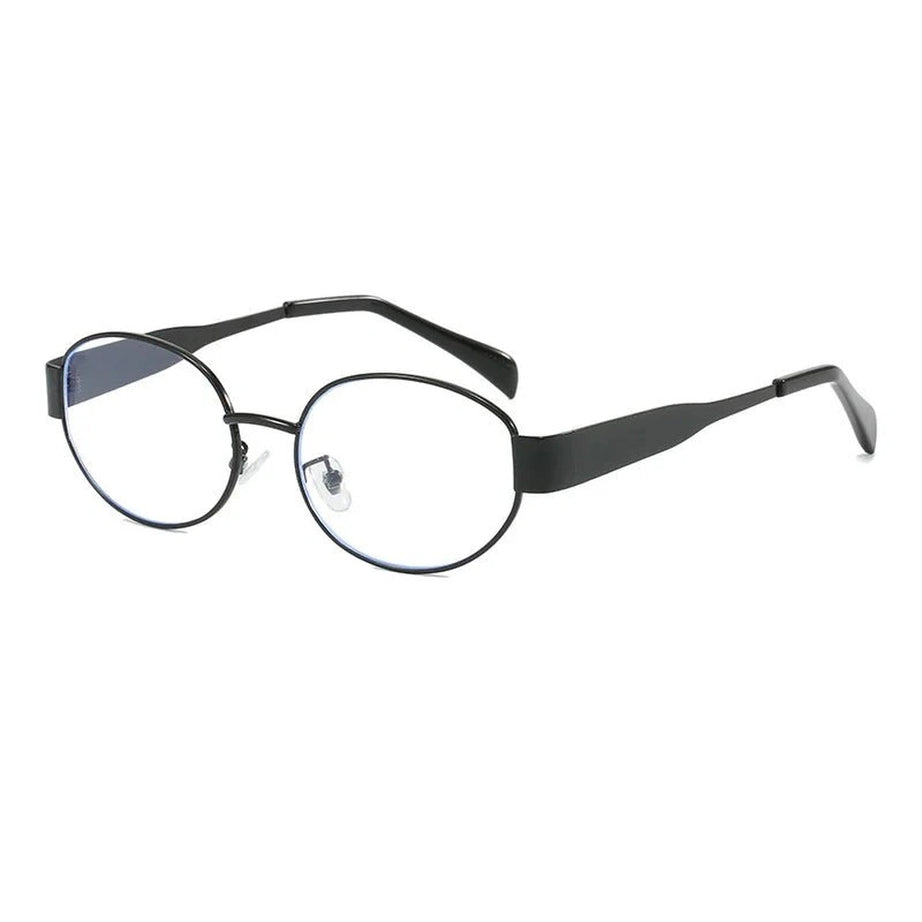 Retro Oval Frame Sports Glasses Black Clear picture color Shoptery
