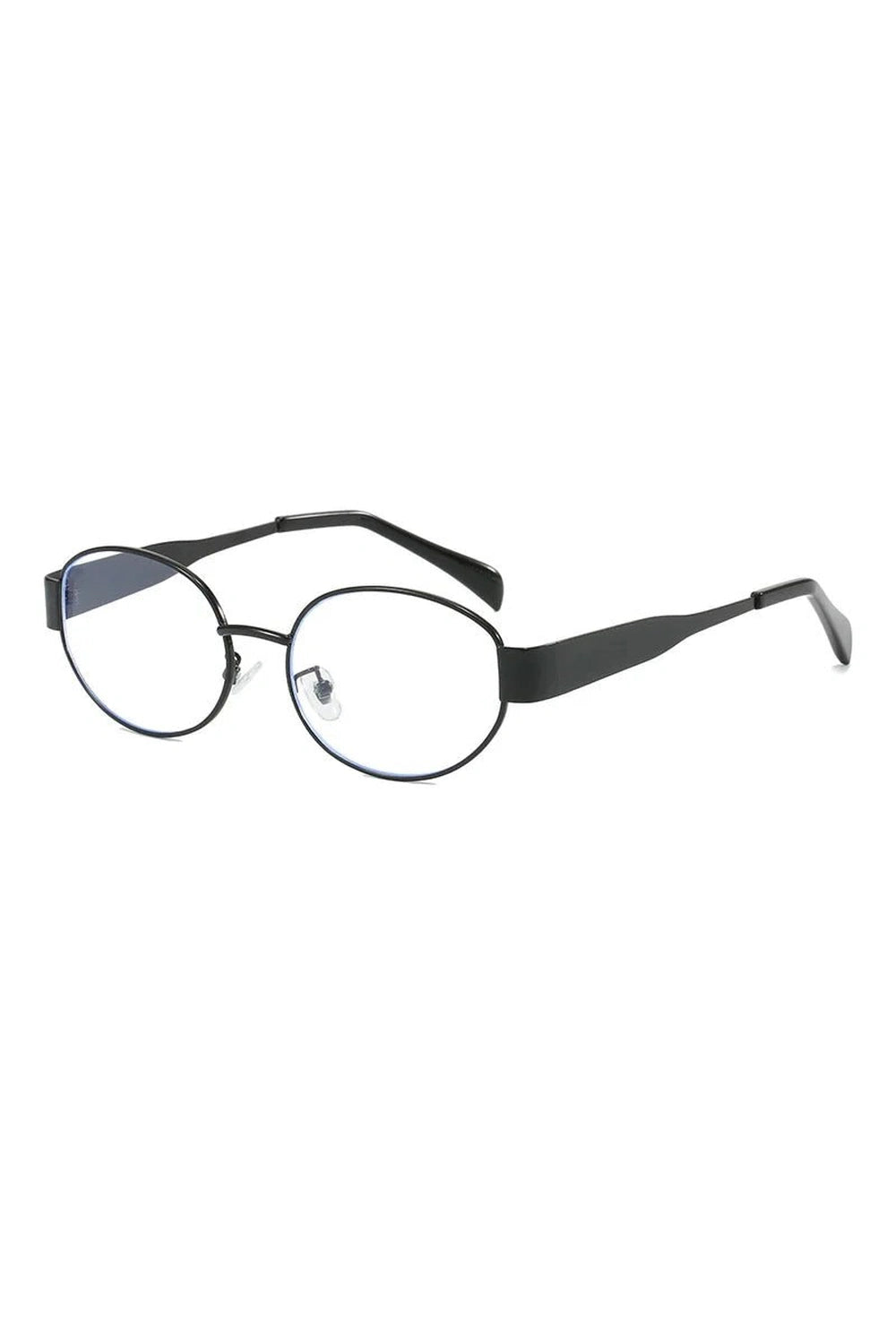 Retro Oval Frame Sports Glasses Black Clear picture color Shoptery