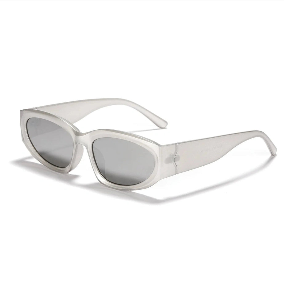 Retro Oval Sunglasses Silver Silver picture color Shoptery