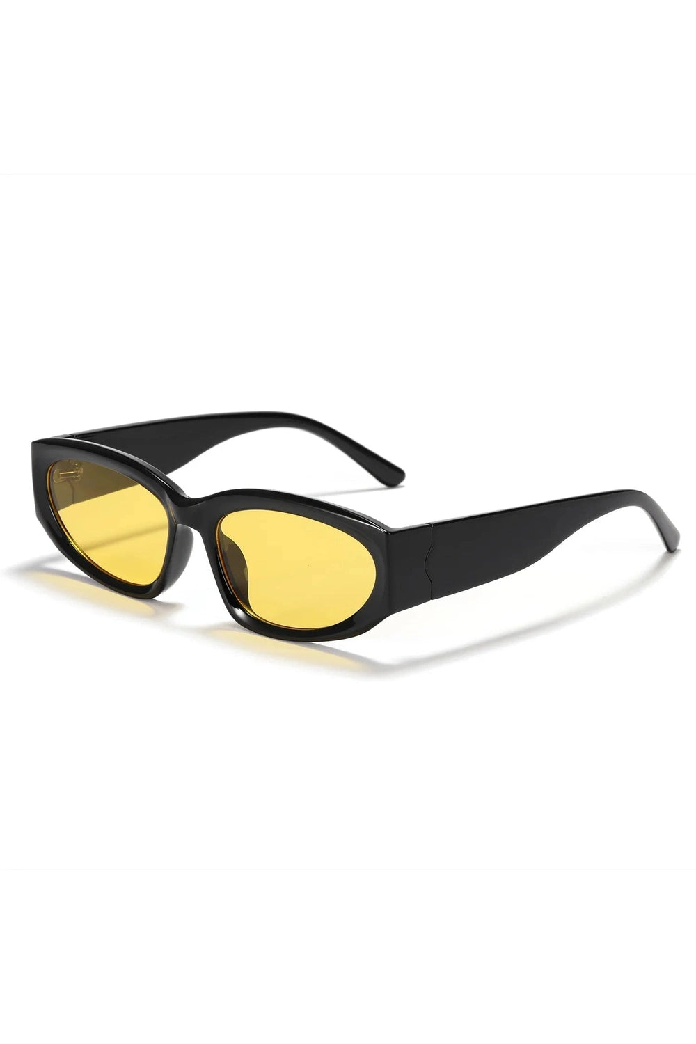 Retro Oval Sunglasses Black Yellow picture color Shoptery
