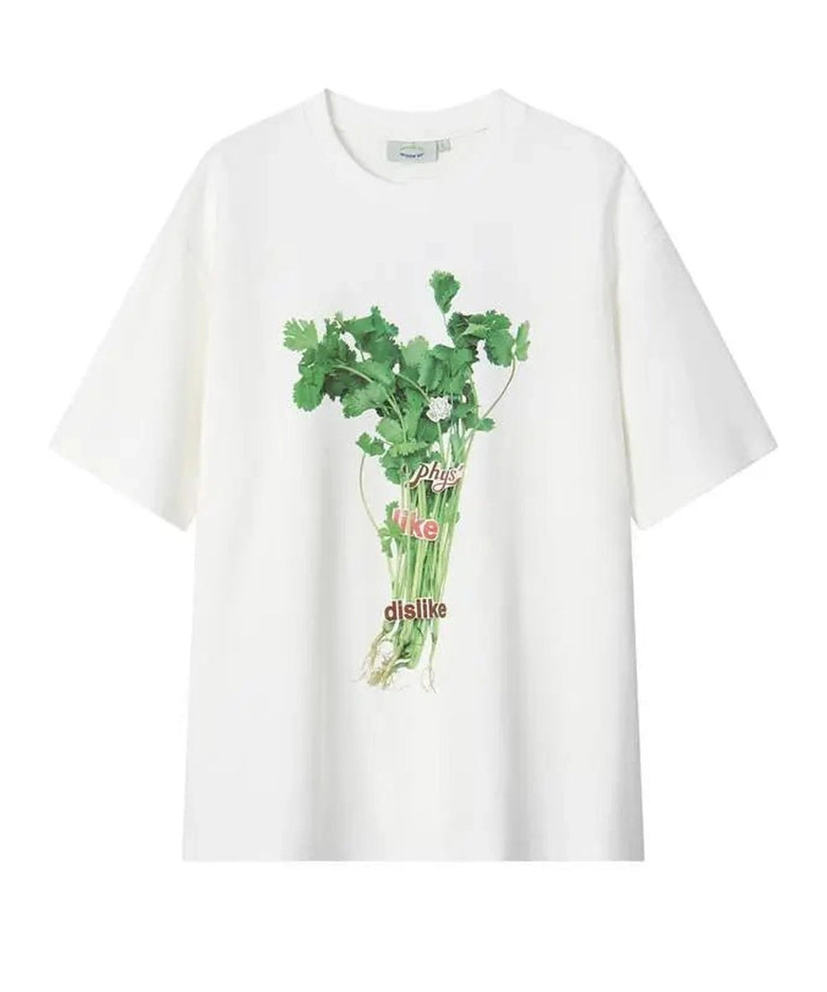 Oversized Herb Print T - Shirt - T - Shirts