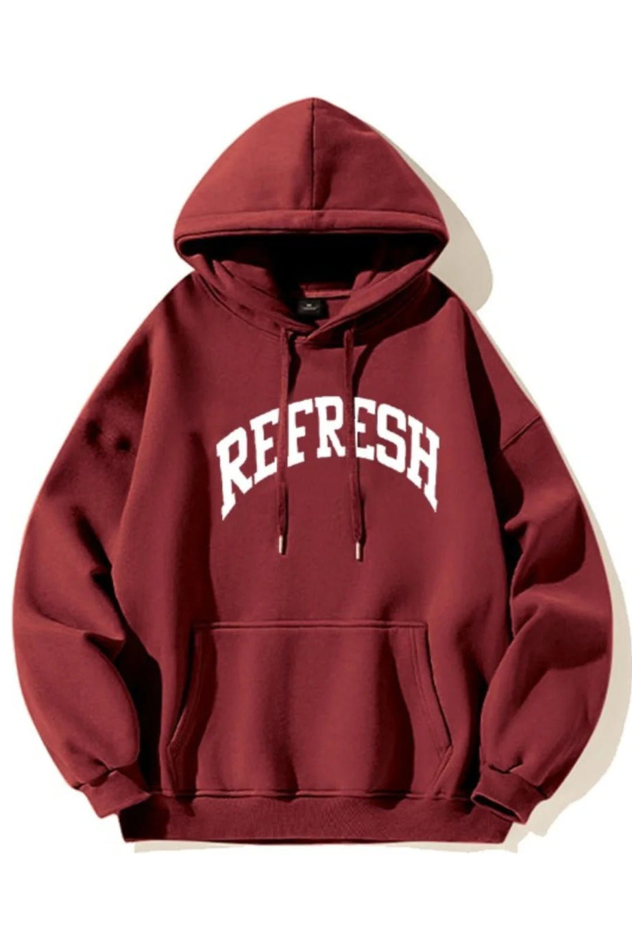 Oversized Maroon Graphic Hoodie - Hoodies