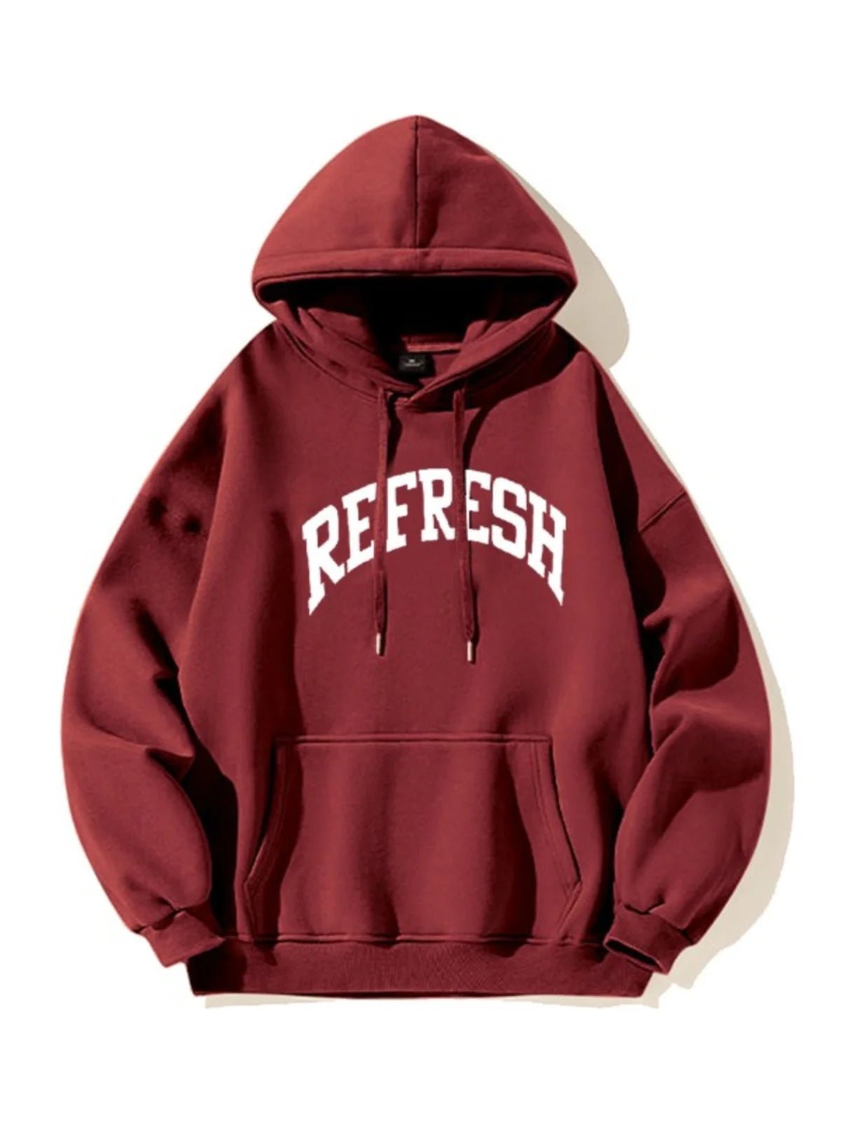 Oversized Maroon Graphic Hoodie - Hoodies