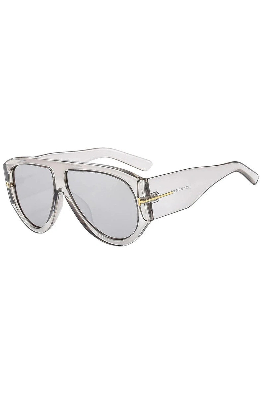 Retro Oversized Pilot Sunglasses Silver Gray picture color Shoptery