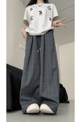 Retro Oversized Plaid Slouchy Pants Shoptery