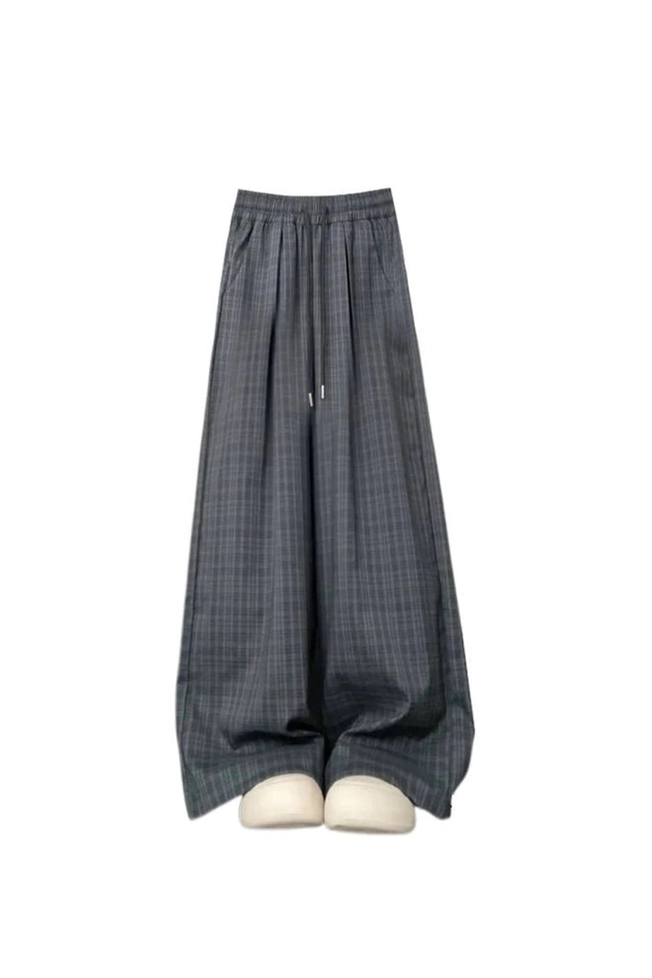 Oversized Plaid Slouchy Pants - Pants