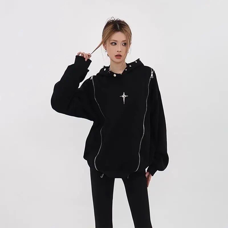 Oversized Starline Zip - Up Hoodie - 