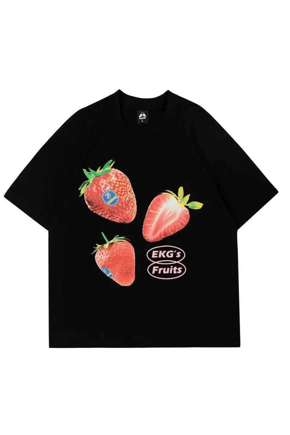 Oversized Strawberry Graphic T - Shirt - T - Shirts