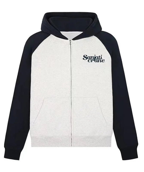 Oversized Two - Tone Zip - Up Hoodie - Hoodies