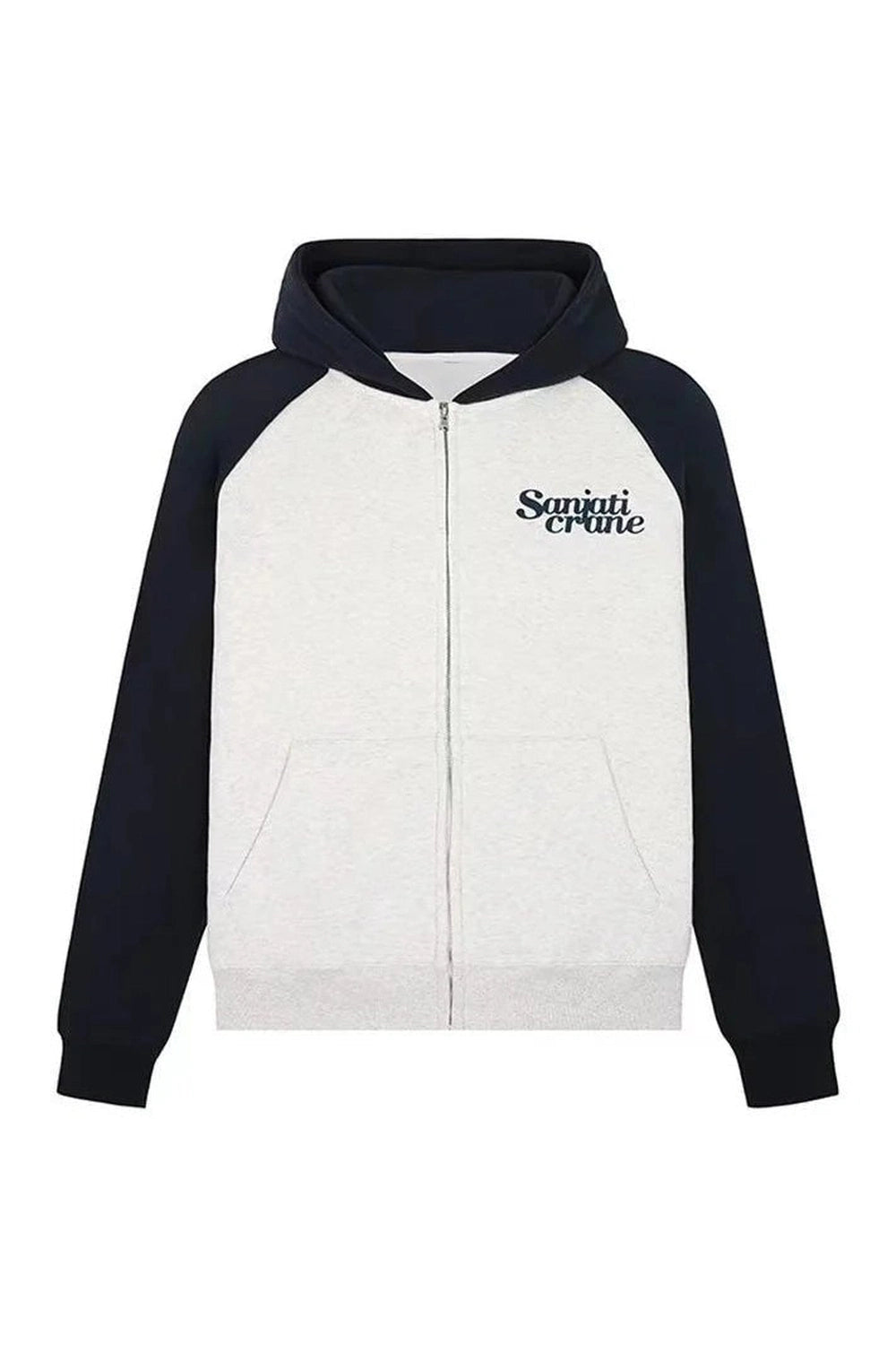 Oversized Two - Tone Zip - Up Hoodie - Hoodies