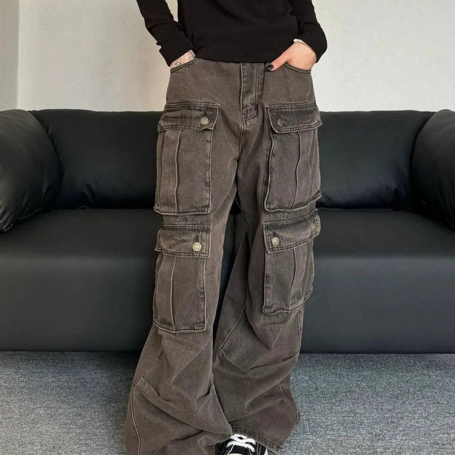 Y2k Oversized Utility Cargo Pants Shoptery