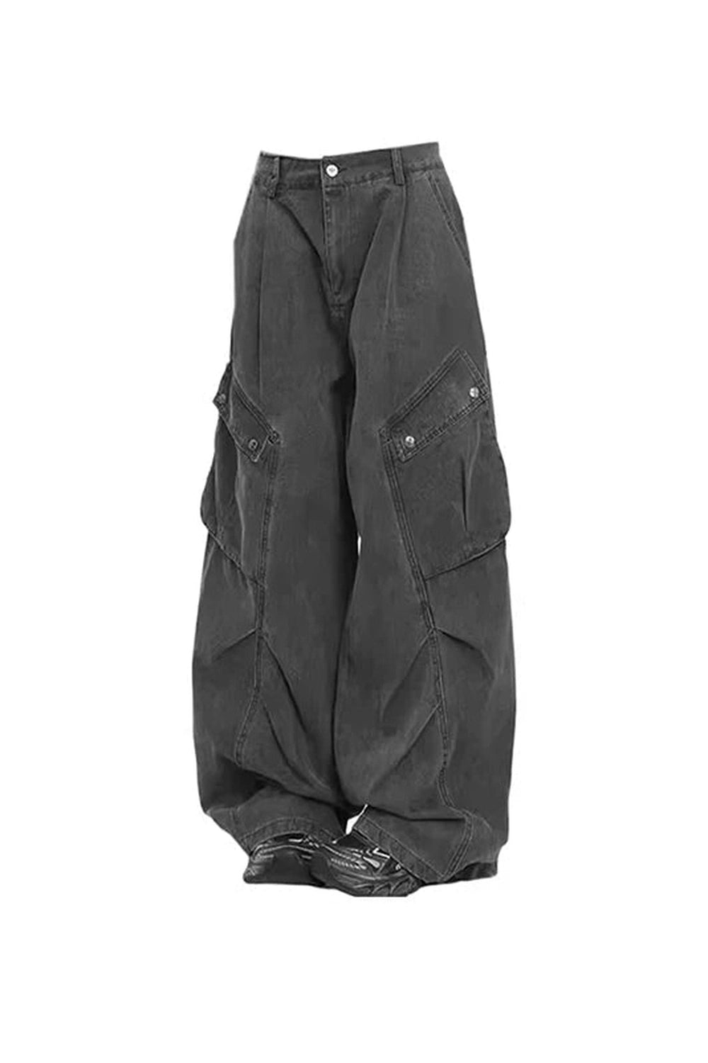 Y2k Oversized Utility Cargo Pants Black Shoptery