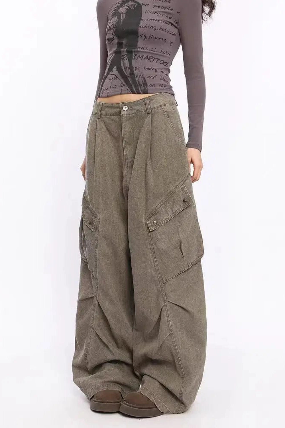 Y2k Oversized Utility Cargo Pants Shoptery