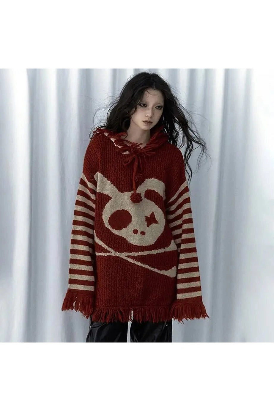 Panda Punk Fringed Sweater - 