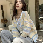 Cute Pastel Dream Striped Cardigan Shoptery