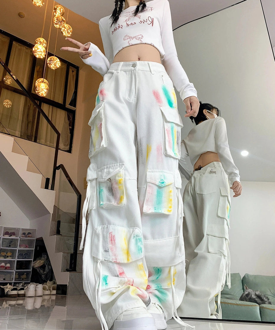 Pastel Graffiti Cargo Pants - 