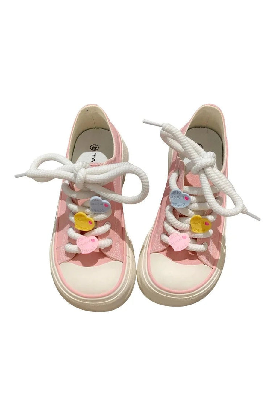 Pastel Heart Charm Sneakers - Sneakers