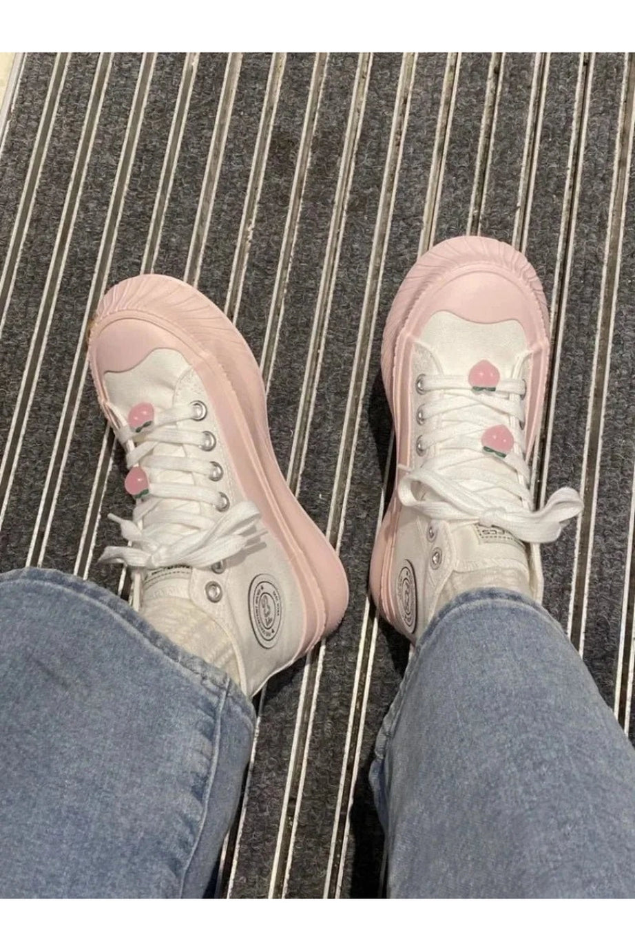 Pastel Peach Sneakers - Sneakers