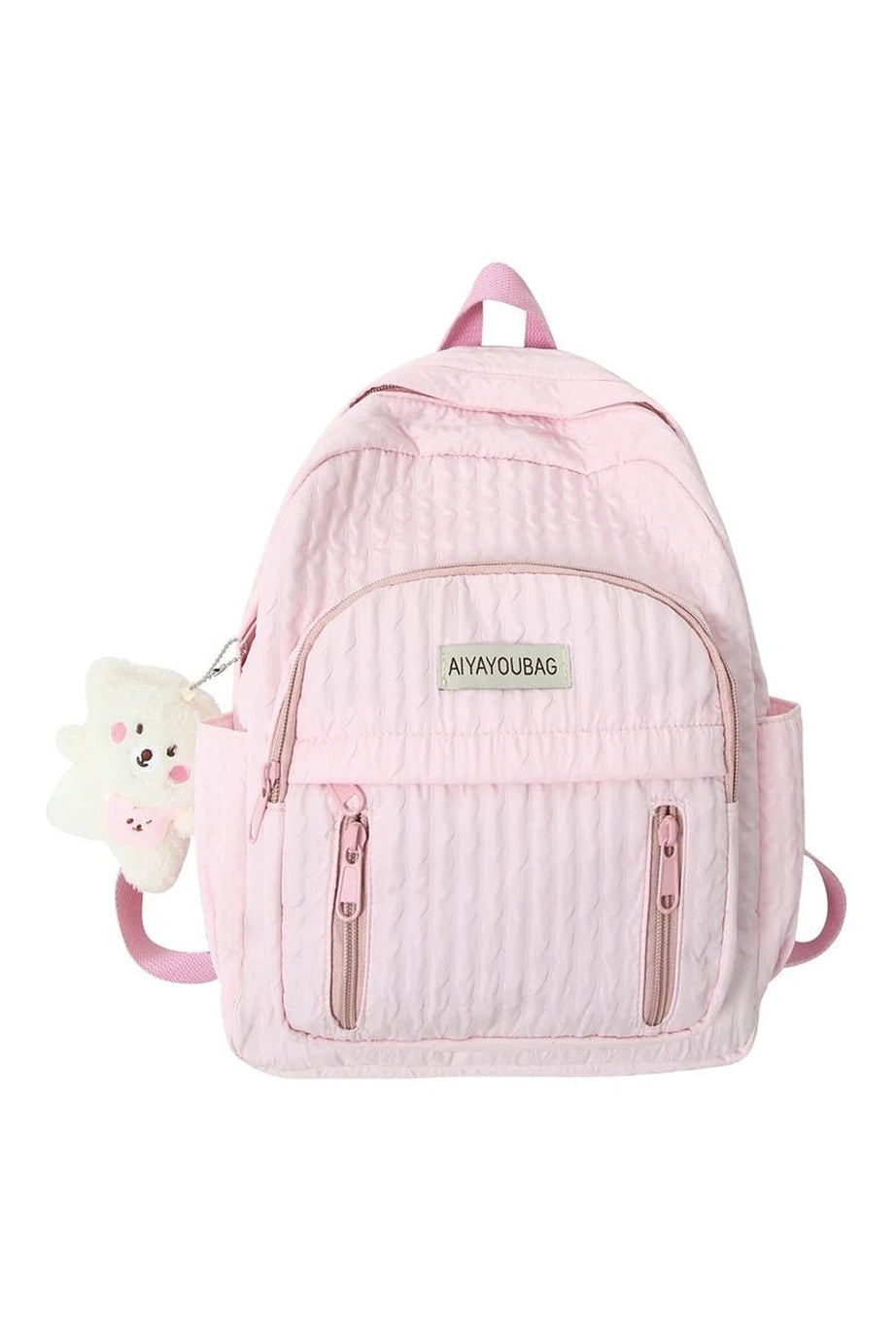 Pastel Pink Teddy Backpack - Backpacks