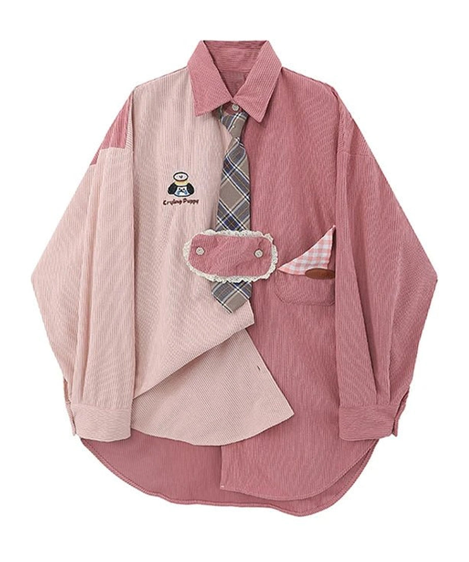 Pastel Puppy Patchwork Shirt - Shirts