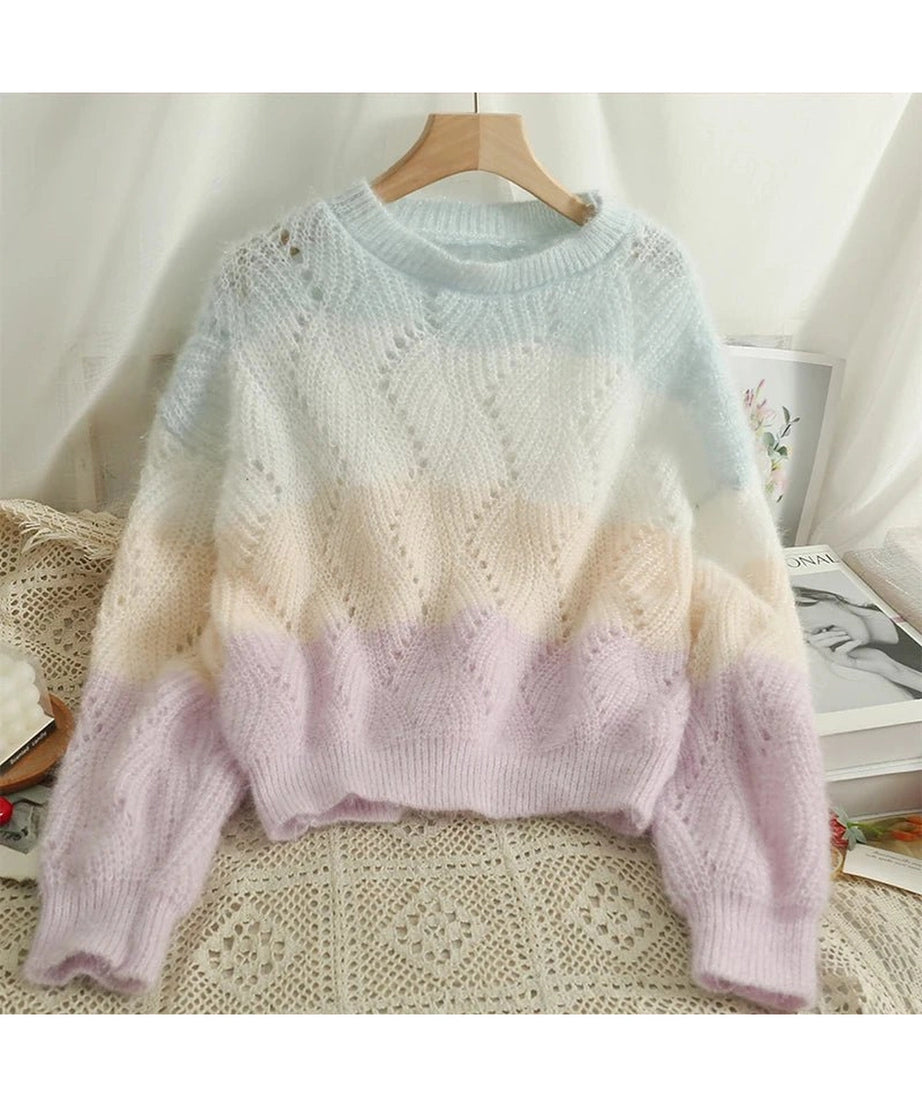 Pastel Sky Ombre Sweater - Sweaters