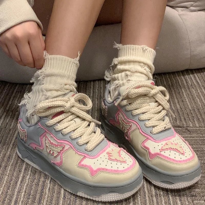 Kawaii Pastel Thunder Bolt Sneakers Shoptery