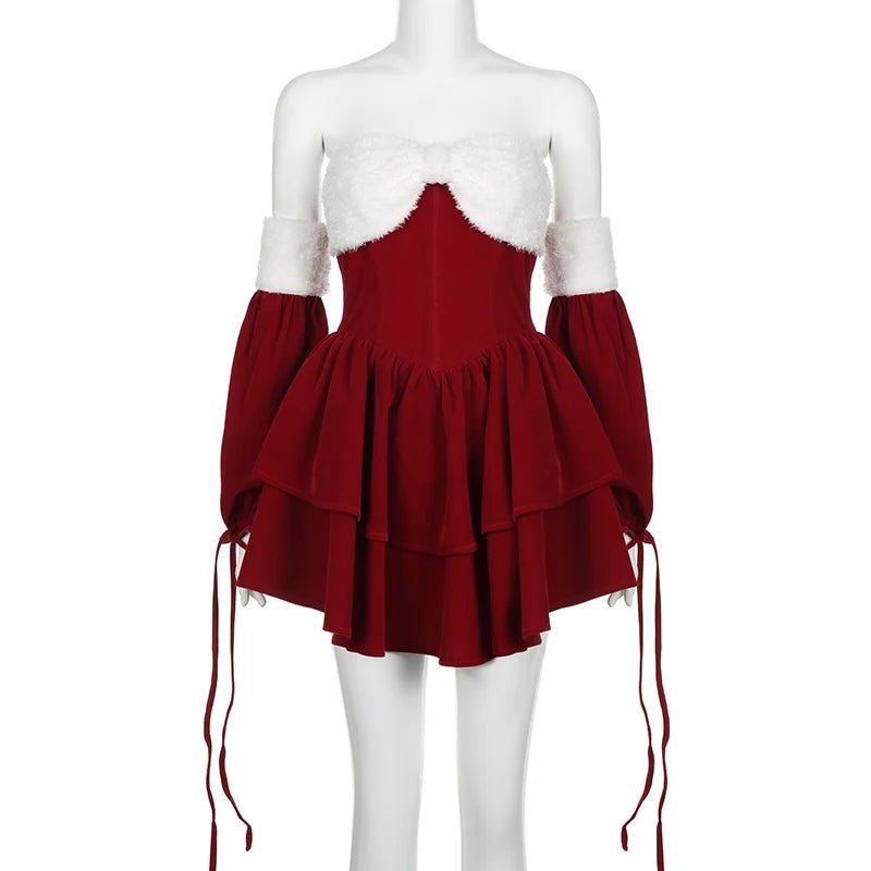 Patchwork Red Mini Dress -
