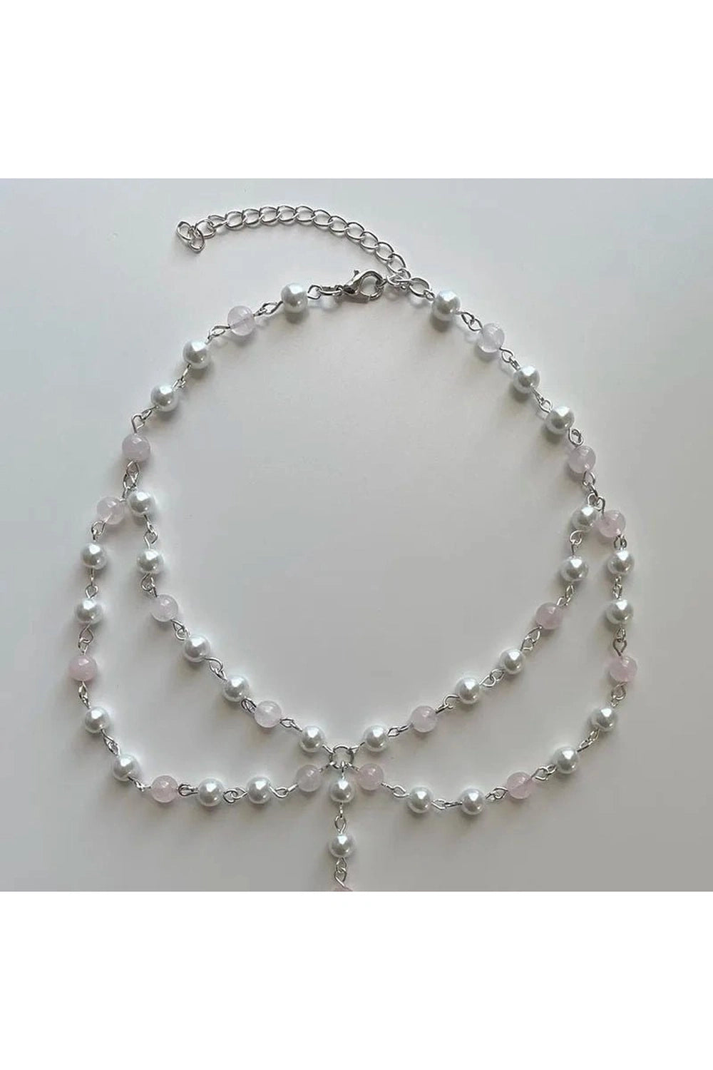 Pearl Rose Quartz Necklace Shoptery