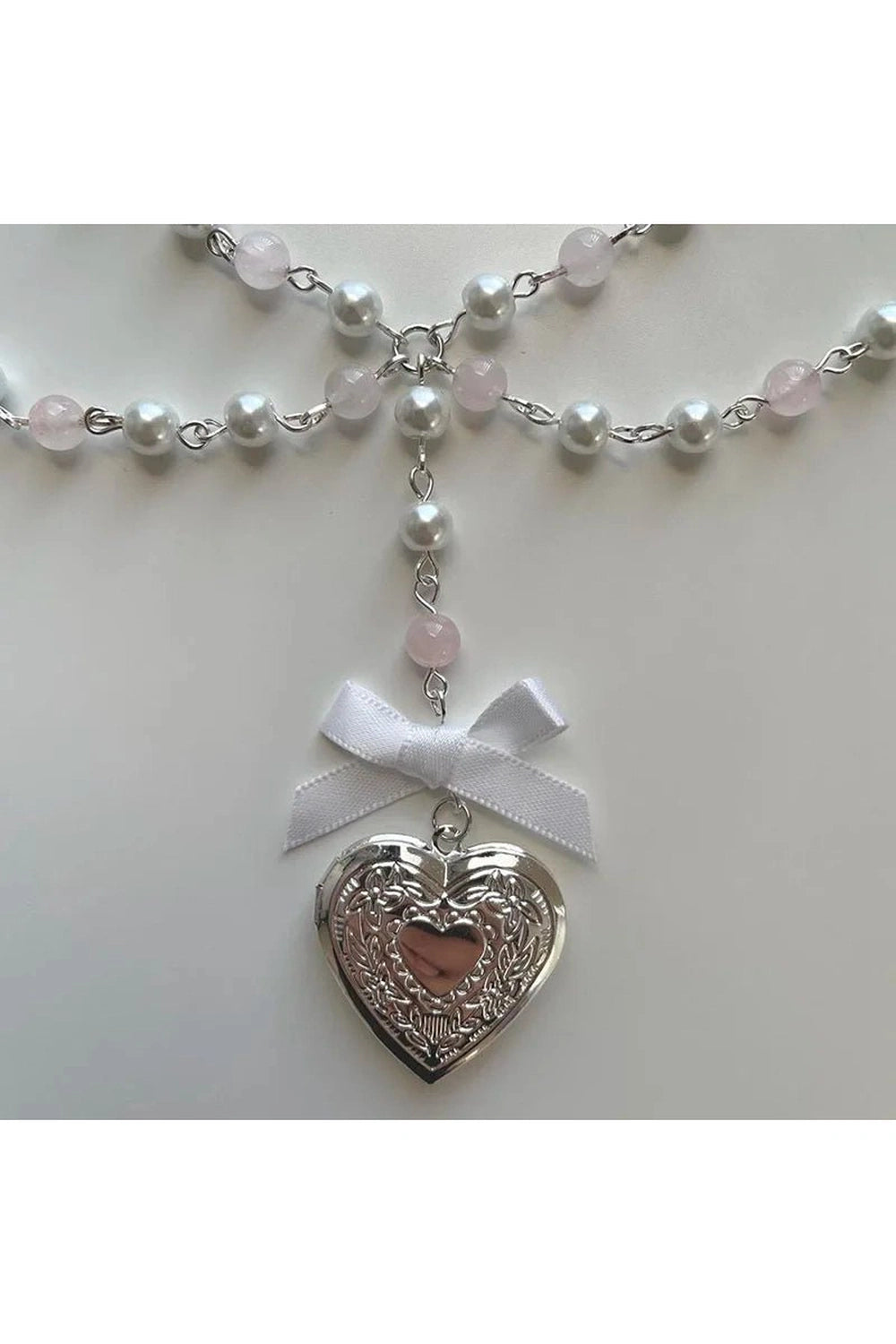 Pearl Rose Quartz Necklace Shoptery