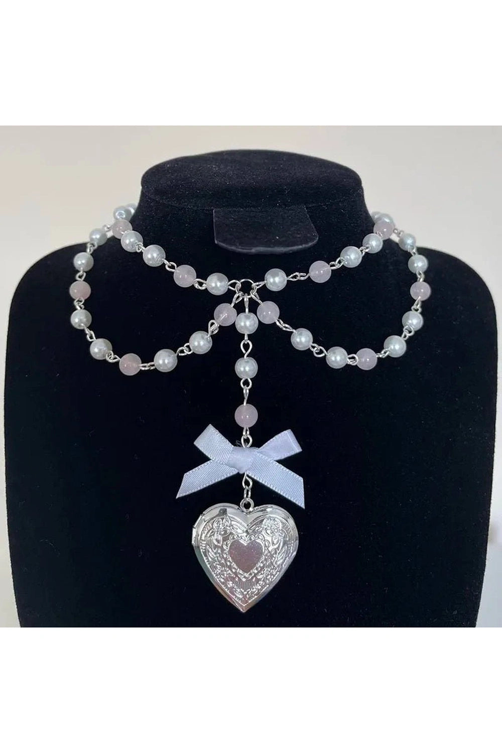 Pearl Rose Quartz Necklace Shoptery