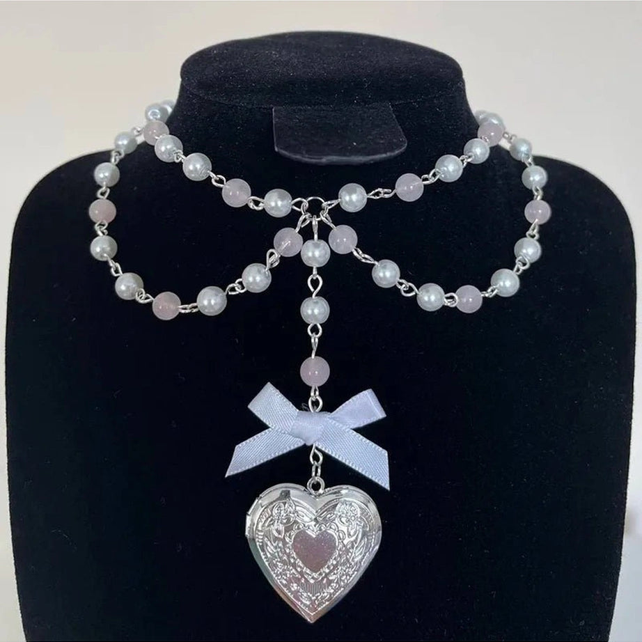 Pearl Rose Quartz Necklace Shoptery