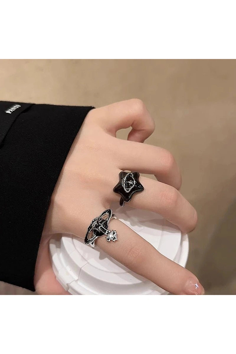 Pentagram Geometric Open Ring - Rings