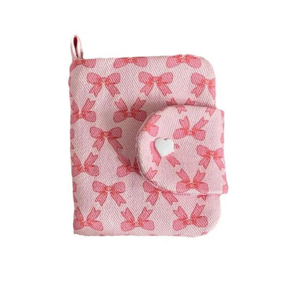 Pink Bow Print Coin Purse - Wallets