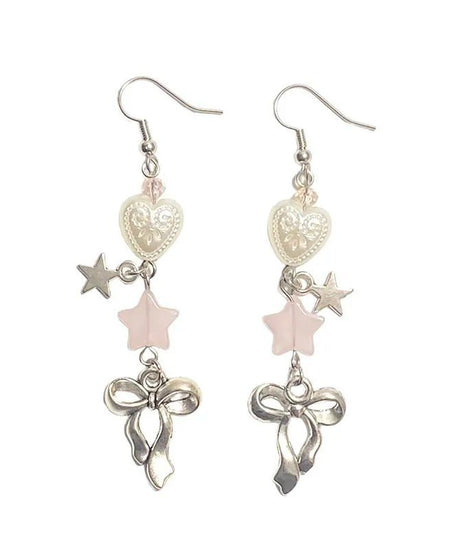 Pink Ribbon Handmade Earrings -