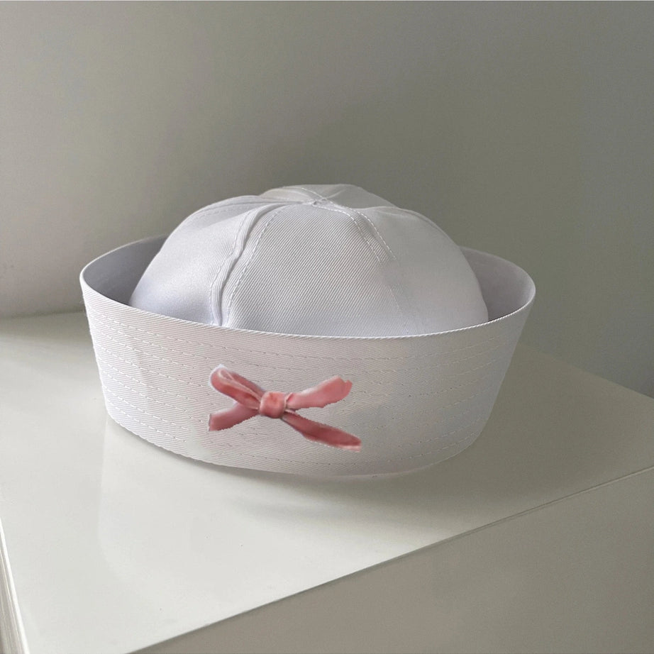 Coquette Pink Sailor JK Beret white pink 56-58cm Shoptery