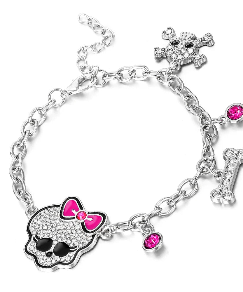 Pink Skull Charm Bracelet - Bracelets