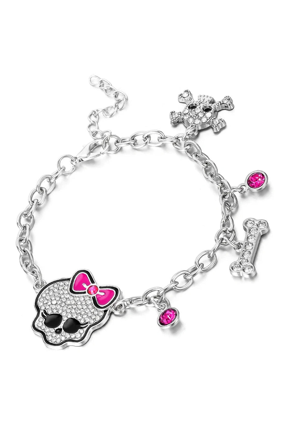 Pink Skull Charm Bracelet - Bracelets