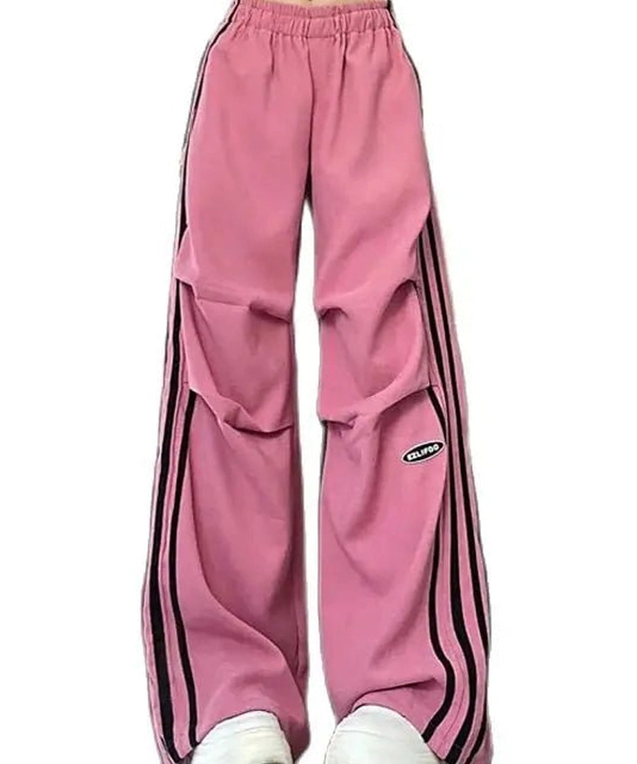 Pink Streetwear Wide - Leg Pants - 