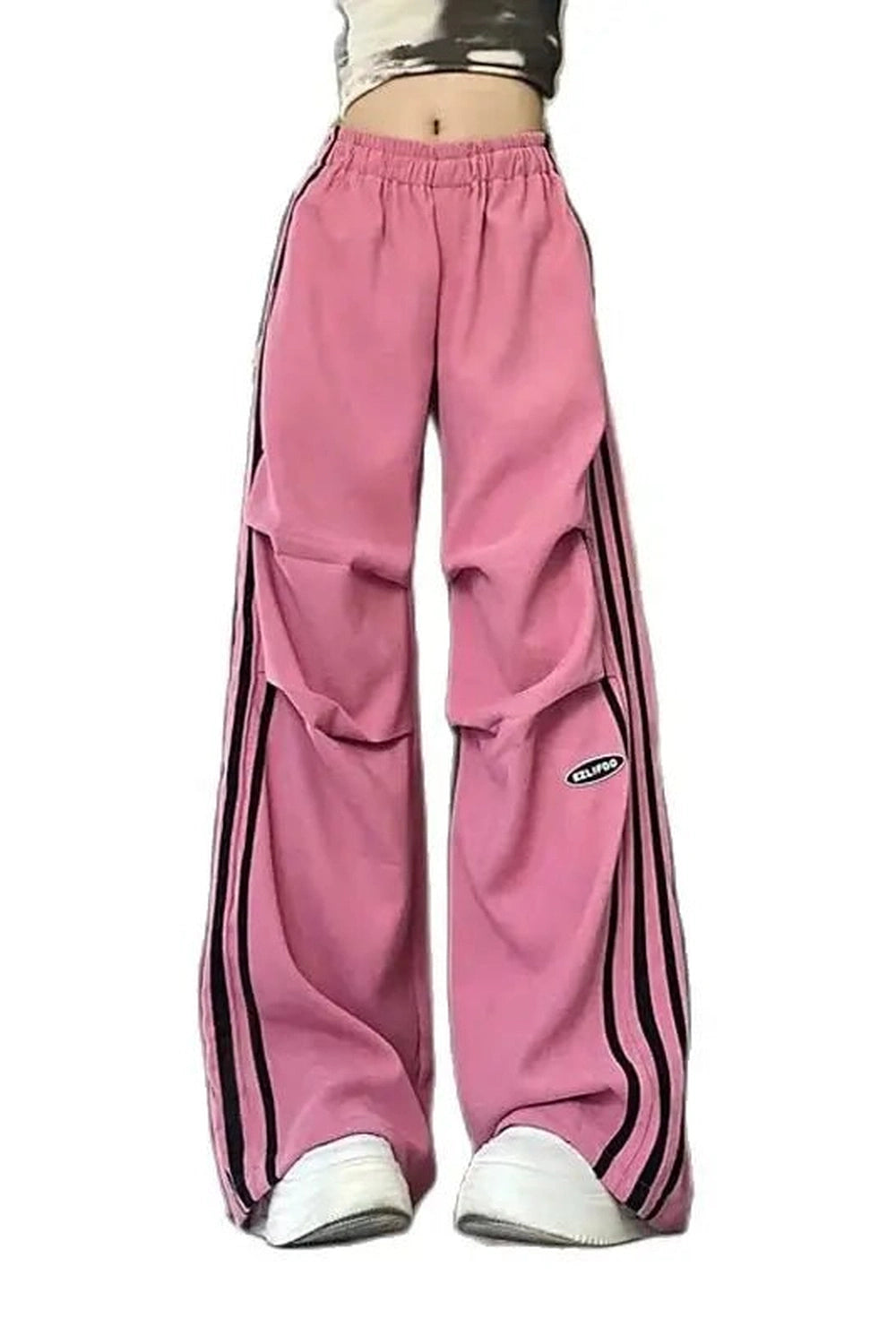 Pink Streetwear Wide - Leg Pants - 