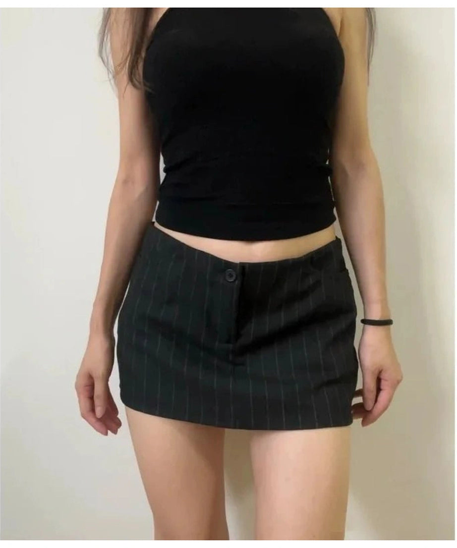 Pinstripe Office Mini Skirt - Skirts