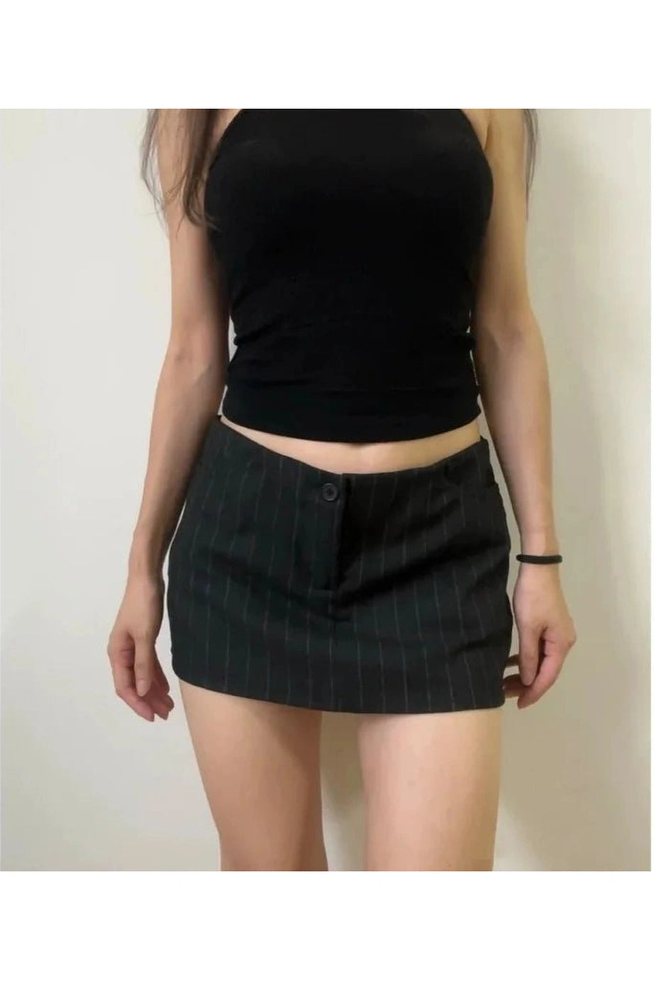 Pinstripe Office Mini Skirt - Skirts