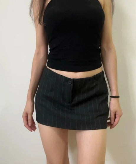 Pinstripe Office Mini Skirt - Skirts