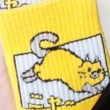Kawaii Pixel Cat Cozy Socks Y7 35-38 Shoptery