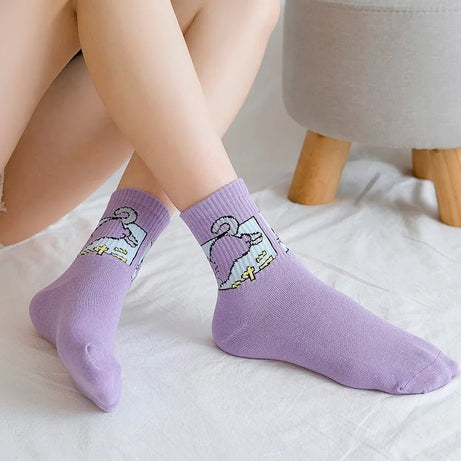 Kawaii Pixel Cat Cozy Socks Shoptery