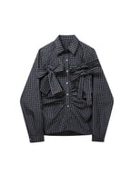 Shirt – Retro Plaid – Button Down Dark Blue Shoptery