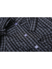 Retro Plaid Bow Accent Shirt Shoptery