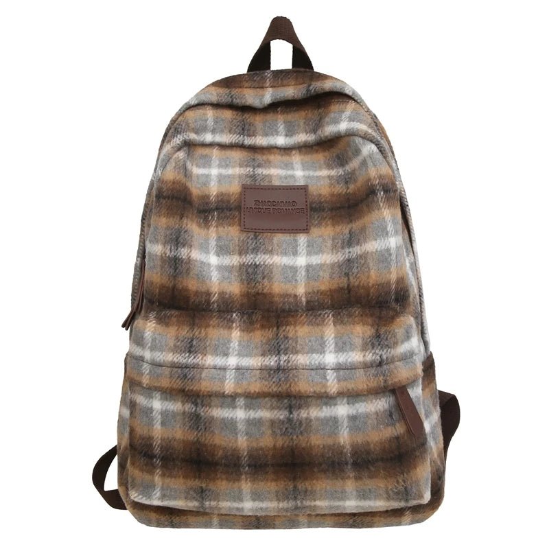 Plaid Cozy Backpack - Backpacks