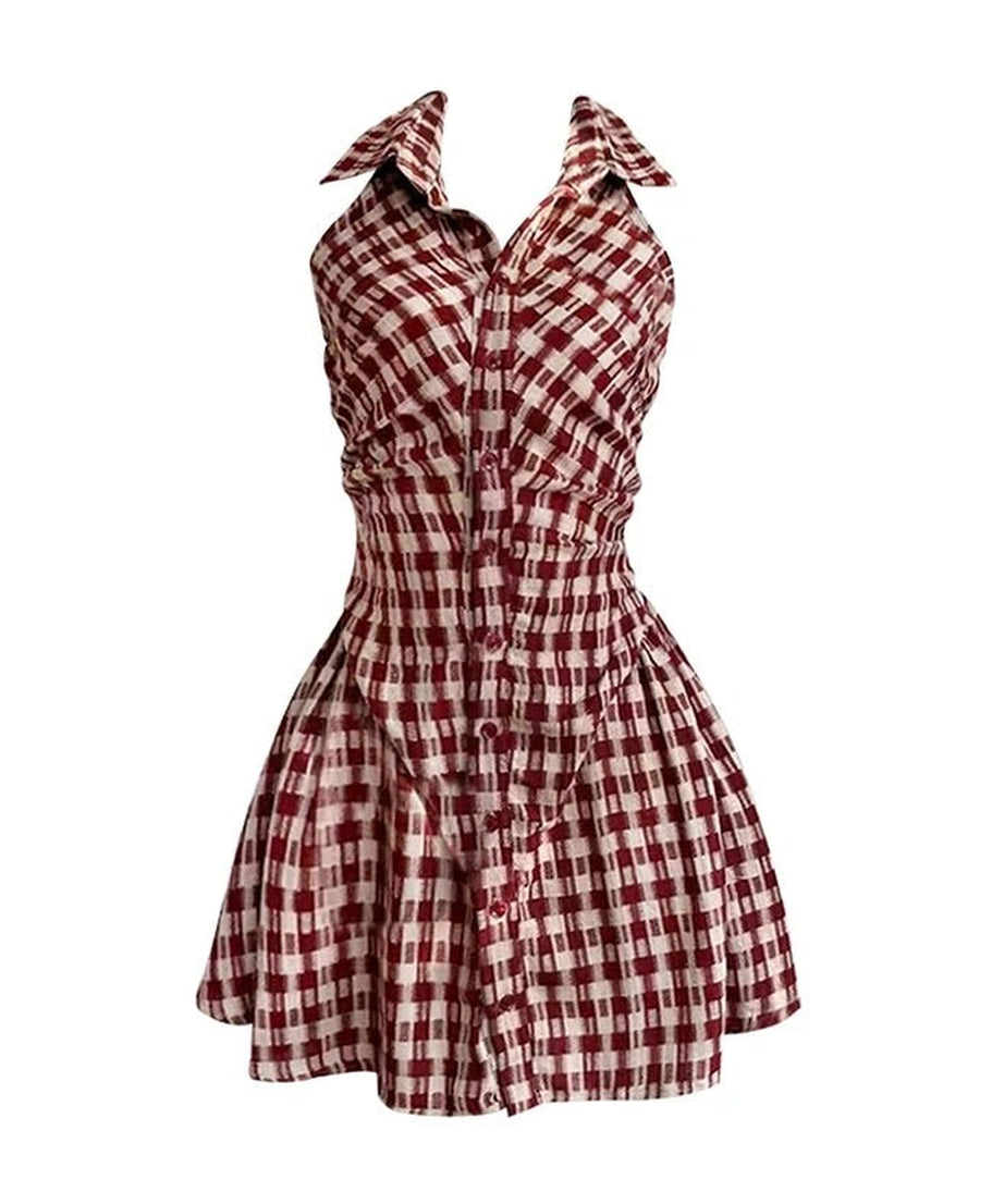 Plaid Mini Birthday Dress -