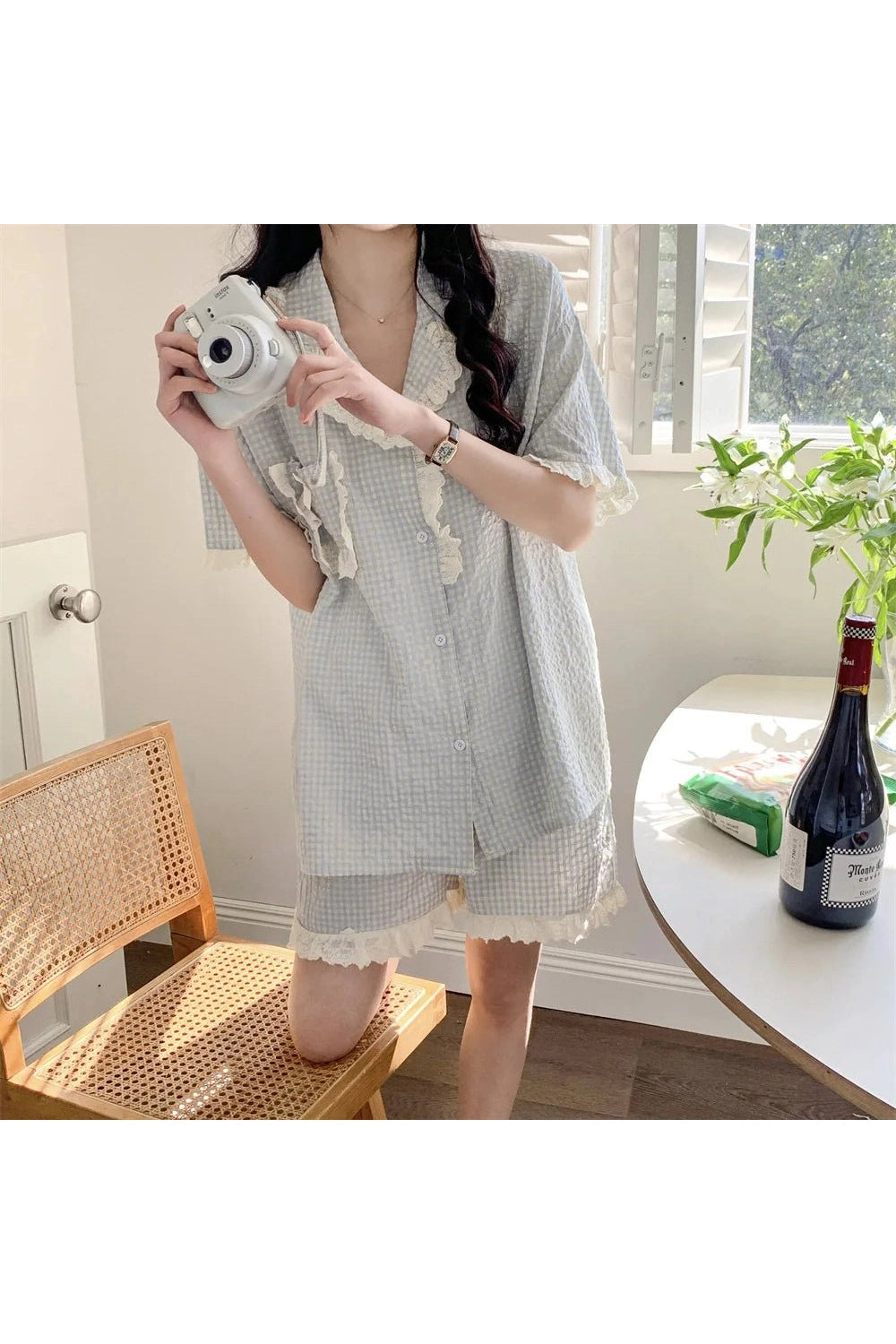 Coquette Plaid Pajamas Set Shoptery