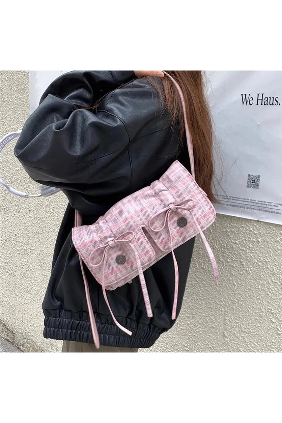 Plaid Pink Shoulder Bag - Bags